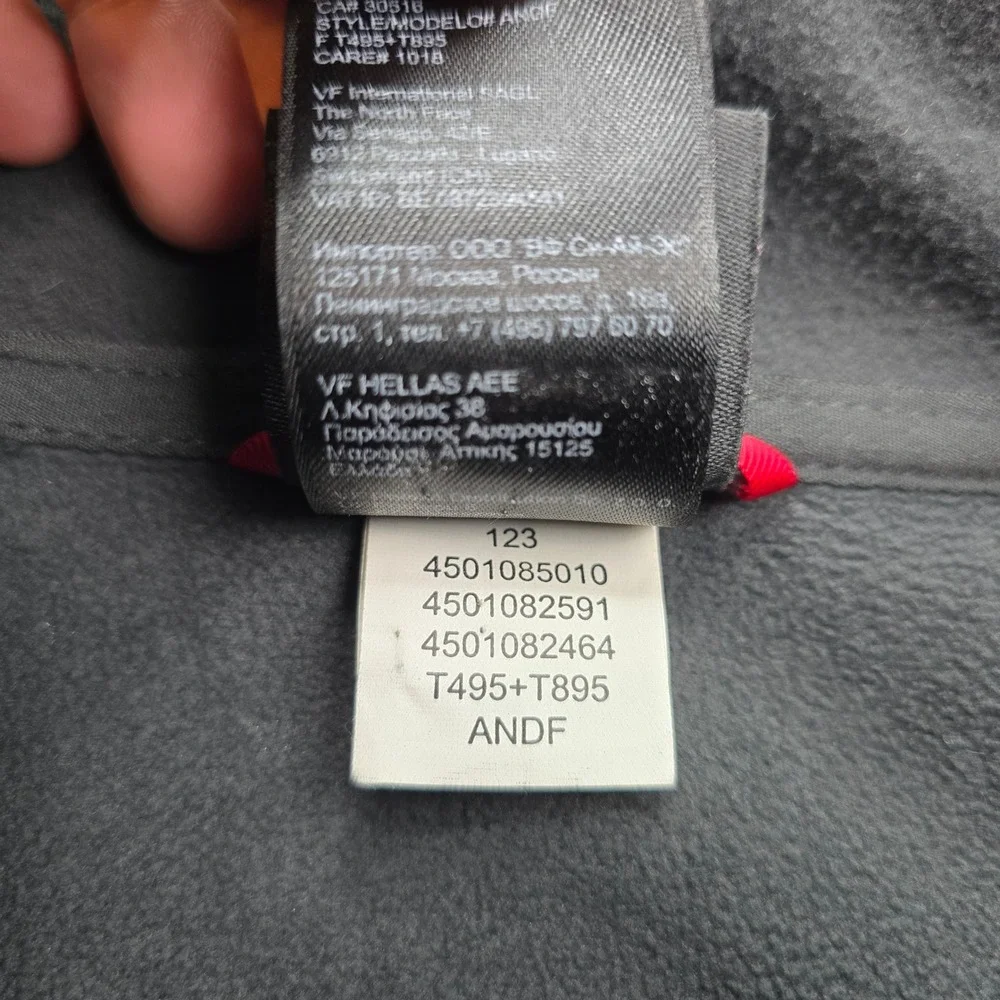 The North Face Cedar Trail Grid Jacket Mens Large Gray Quarter Zip Pullover‎
